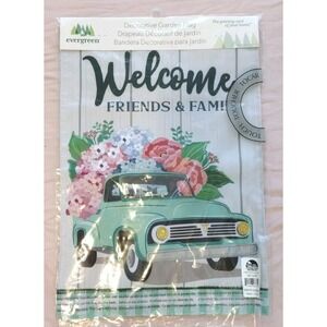 NEW Flag Trends By Carson "Welcome Friends & Family"‎ Truck Floral Garden Flag